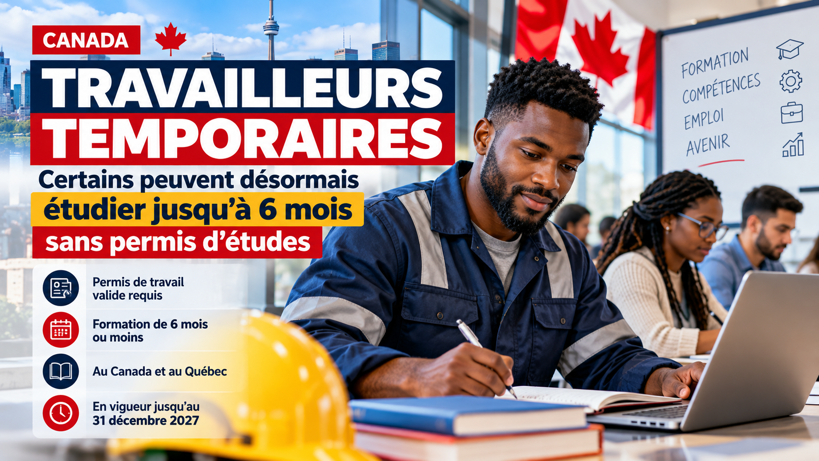 Travailleurs temporaires au Canada : certains peuvent désormais étudier jusqu’à 6 mois sans permis d’études